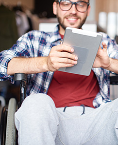 man on a digital tablet