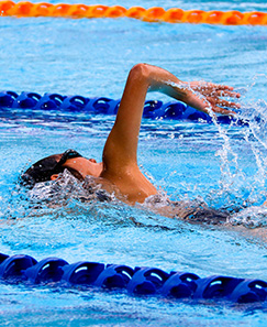 an athlete swimming