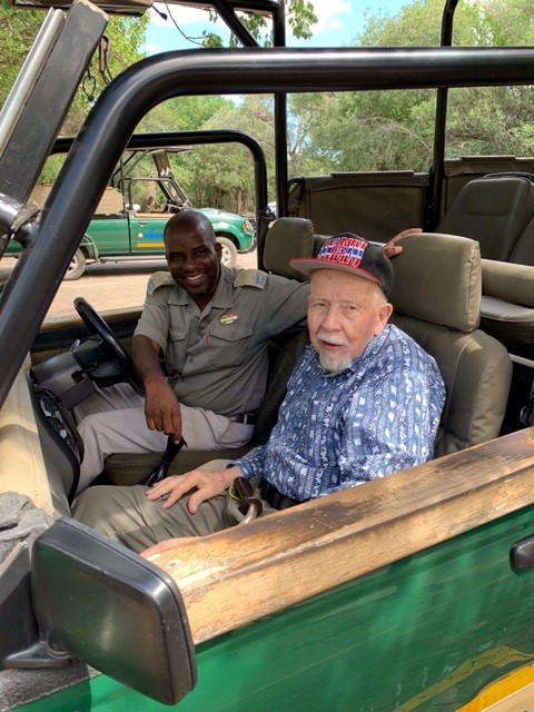 An older man enjoys a safari
