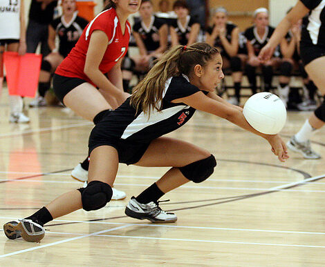 student athlete volleyball player in action