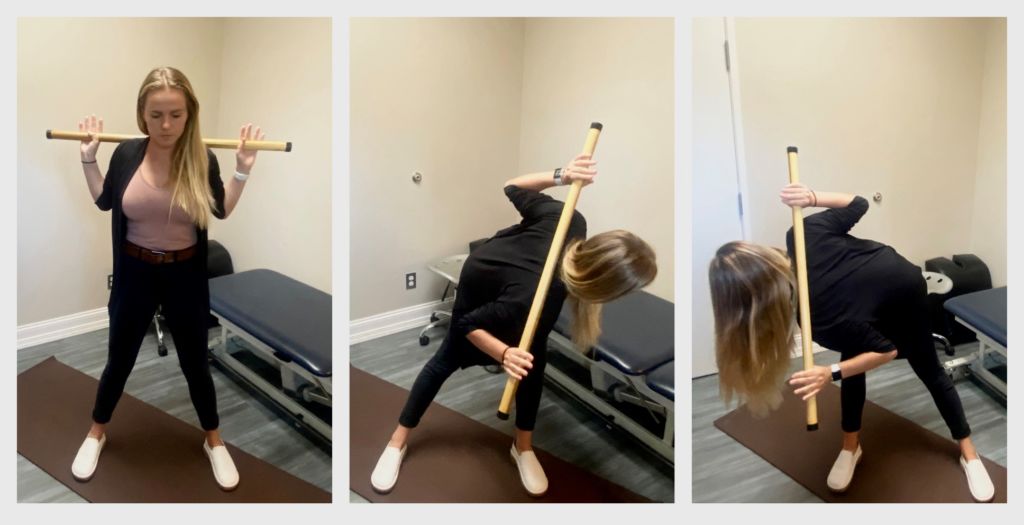 demonstrating an exercise for SUP