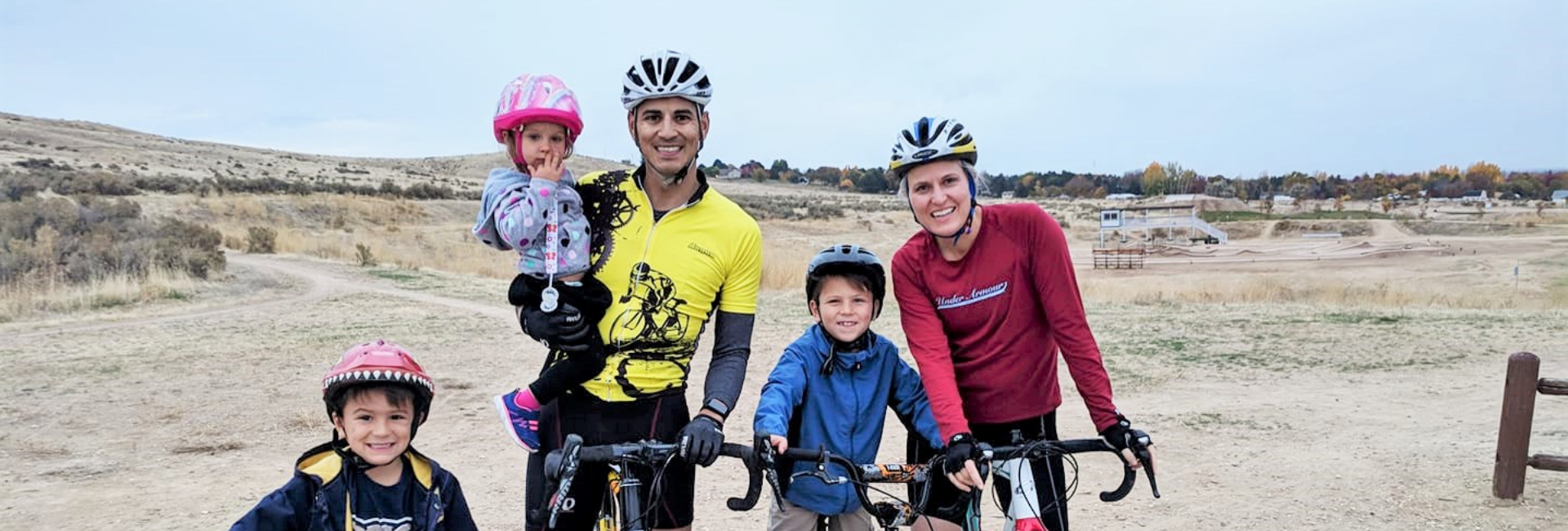 family biking