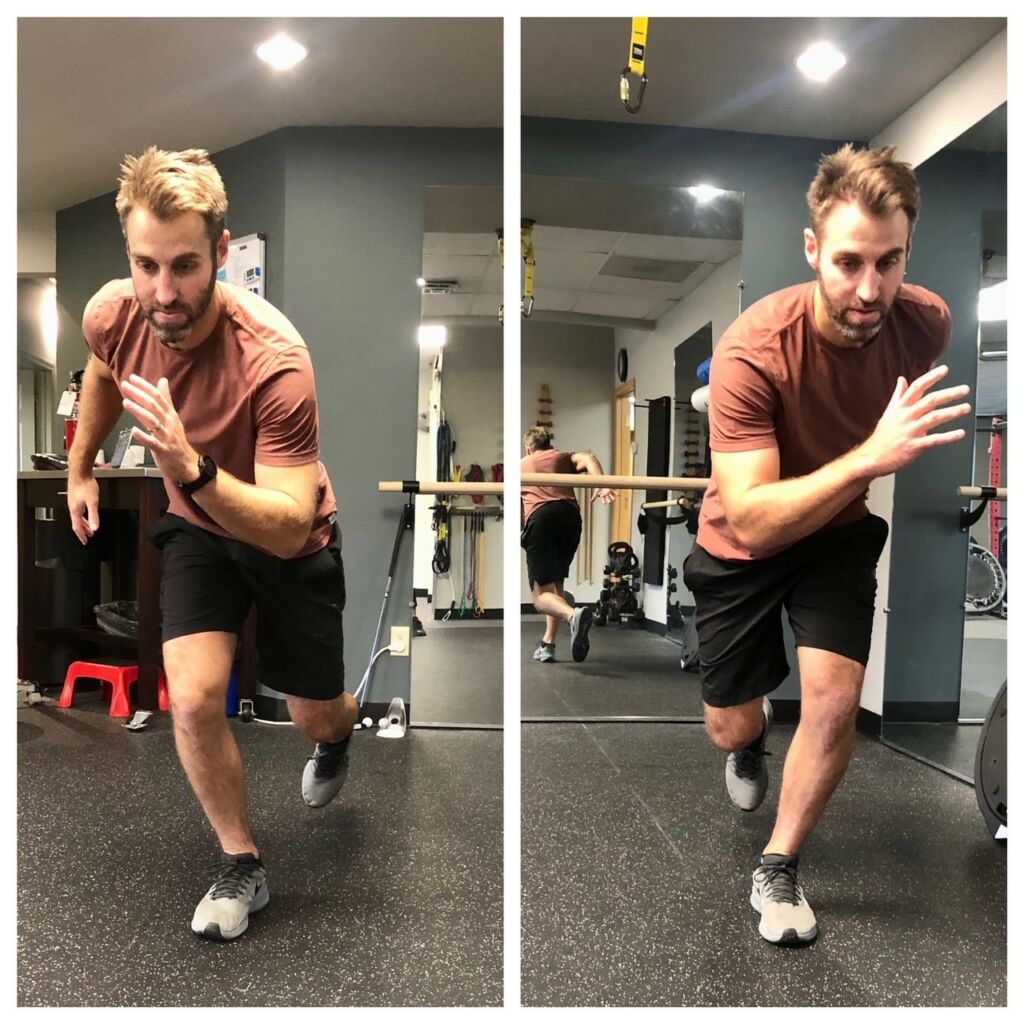 single leg jump lunge before and after shot