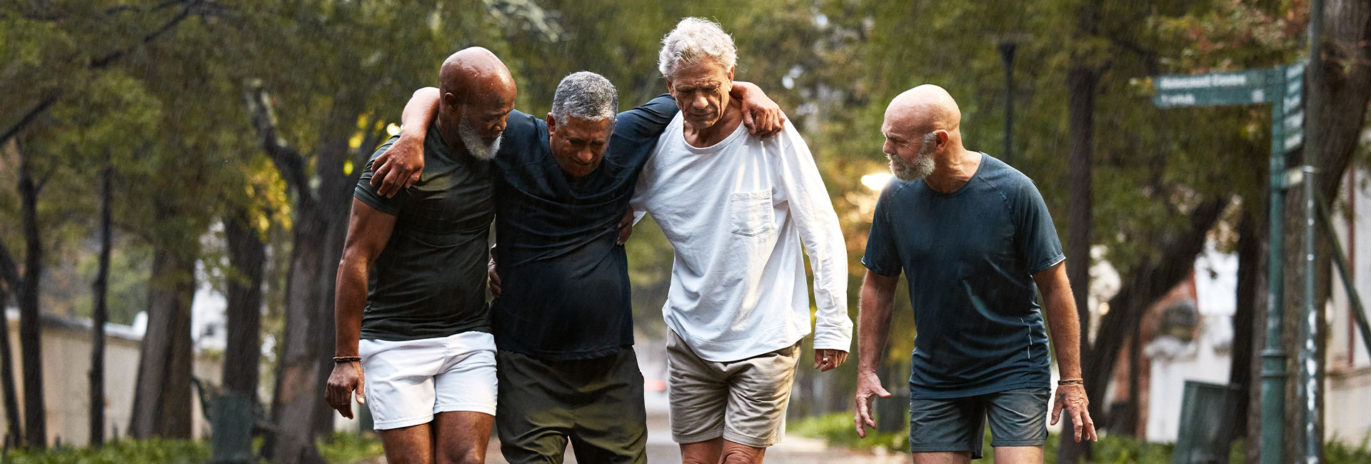 Ankle injury leads a group of men to assist