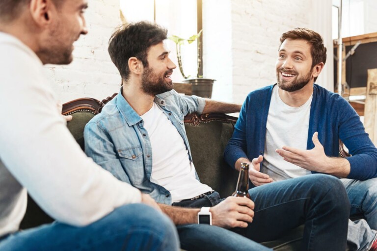 three men enjoying some social time