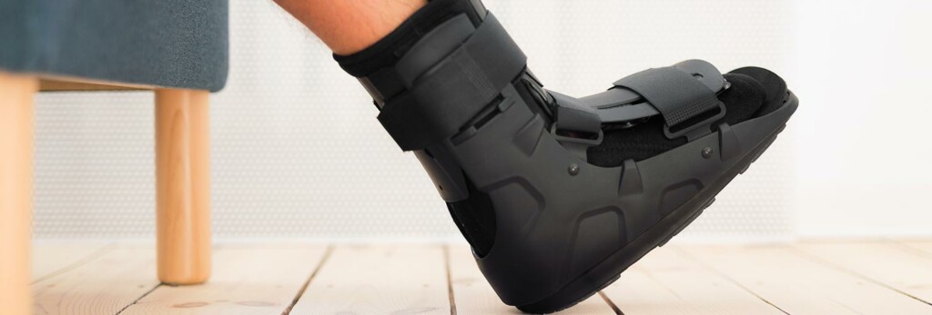 after an ankle injury or surgery, a person often has to wear a walking boot