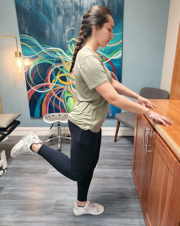working on balance exercise