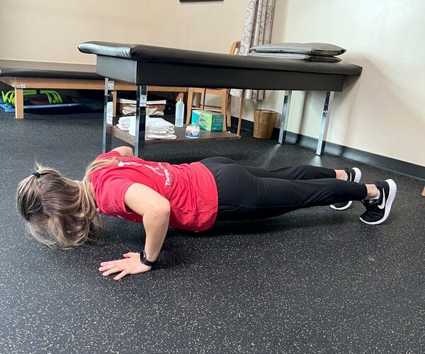 lower to floor to perform a pushup - demonstration