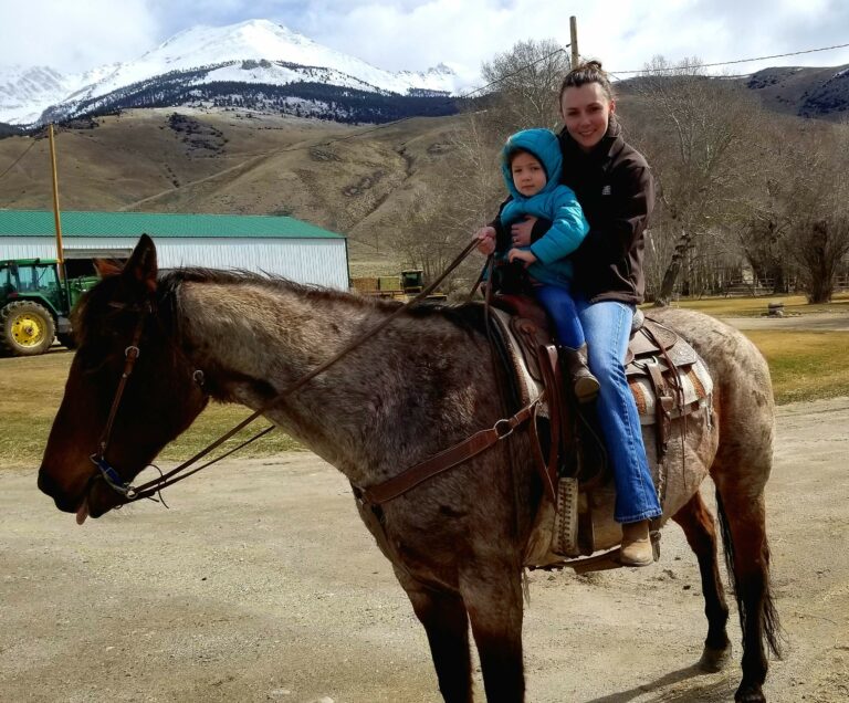PT Kala Whitworth and her daughter ride horseback