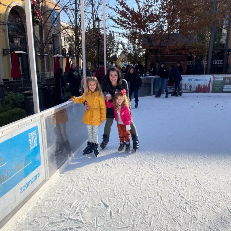 Physical therapist Mindy English enjoys a day ice skating with her kids.
