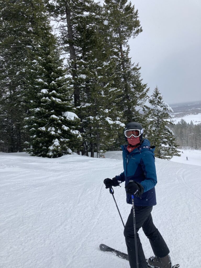 physical therapist Kristen Dunlay enjoys skiing at Bogus Basin Ski Area