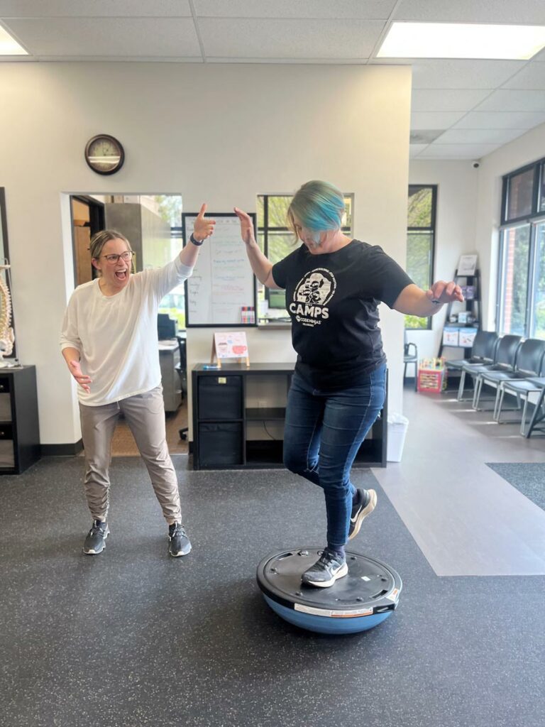 a patient's experience in PT involves having fun as they rehabilitate
